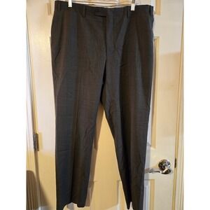 Canali Travel Wool Dress Pants Men Size 37x34 Charcoal Flat Front